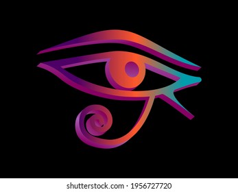 Eye Of Horus isometric 3d style. Eye of Ra. Ancient Egyptian symbol of protection. Vector illustration