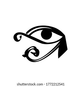 Icono del logo de Ojo de Horus Signo de la antigua luna egipcia Mighty Faraones amuleto