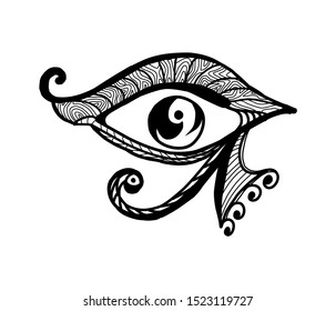 EYE OF HORUS logo, icon vector in vintage style. ancient Egyptian symbol of protection
