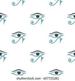 Eye of Horus pattern seamless background in flat style repeat vector illustration