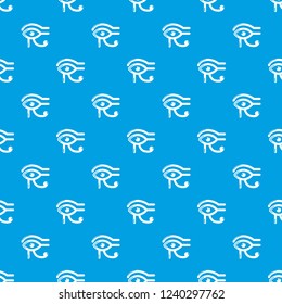 Eye horus pattern vector seamless blue repeat for any use