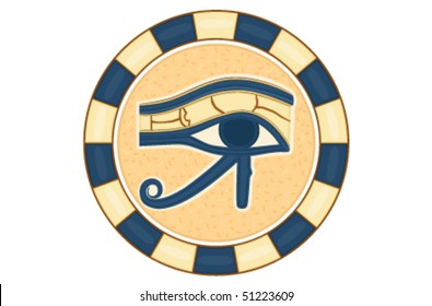 The Eye of Horus (Eye of Ra, Wadjet) believed by ancient Egyptians to have healing and protective powers. Vector illustration saved as EPS AI8.