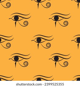 Eye of Horus seamless pattern. Egyptian vector illustration.