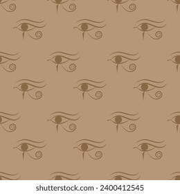 Eye of Horus seamless pattern. Egyptian vector illustration.