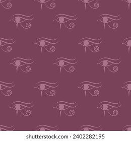 Eye of Horus seamless pattern. Egyptian vector illustration.