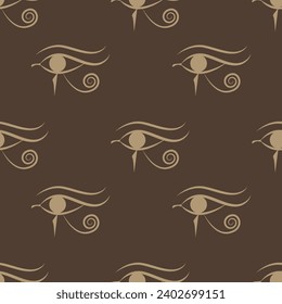 Eye of Horus seamless pattern. Egyptian vector illustration.