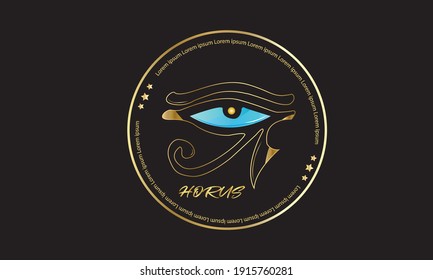 Signo de Ojo de Horus, vector, negro y oro