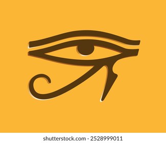 Auge des Horus-Vektors. Das alte Ägypten-Symbol.
Bekannt als Auge des Ra, Horus' Auge, Ra's Auge.