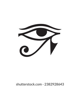 Eye Of Horus Vector Isolated - Vintage Egyptian Pharaoh Eye Silhouette Vector On White Background