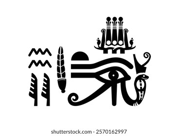 Eye of Horus. Wadjet ancient Egyptian symbol, the left falcon eye with snake of the god Horus	
