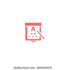 eye hospital red icon, medical red icon isolated white background