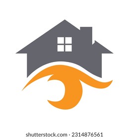 Eye and house free vector