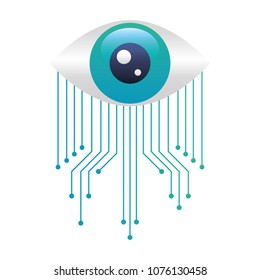eye human with circuit electric
