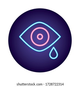 diseño de ilustraciones vectoriales de iconos de estilo neón de llanto humano ocular
