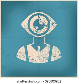 Eye human design on old background,vector