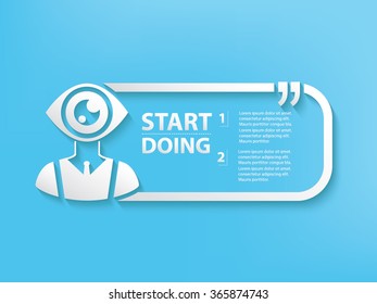 
Eye human Design and text box,vector