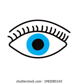 eye human doodle style icon