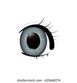 Eye. Human eyes closeup. Beautiful big eyes. Vector illustration