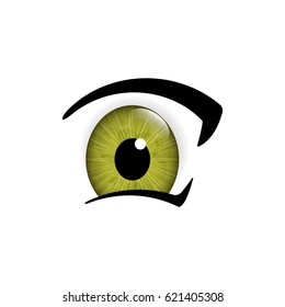 Eye. Human eyes closeup. Beautiful big eyes. Vector illustration