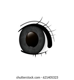 Eye. Human eyes closeup. Beautiful big eyes. Vector illustration