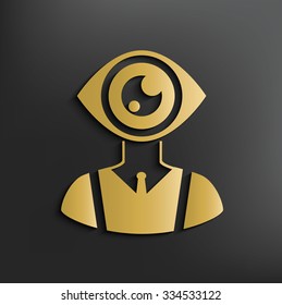 Eye human on dark background,clean vector