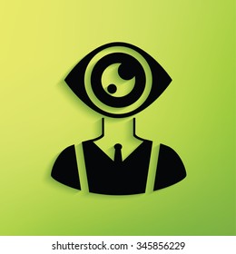 Eye human on green background,clean vector