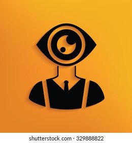 Eye human on yellow background,clean vector