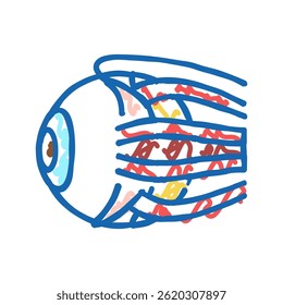 olho humano órgão doodle ícone esboço vetor. olho humano órgão sinal. símbolo isolado ilustração