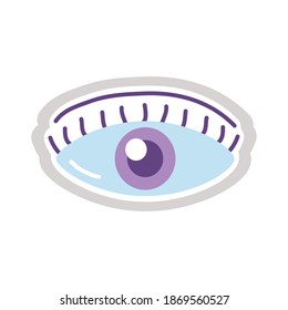 eye human sticker flat style icon vector illustration design
