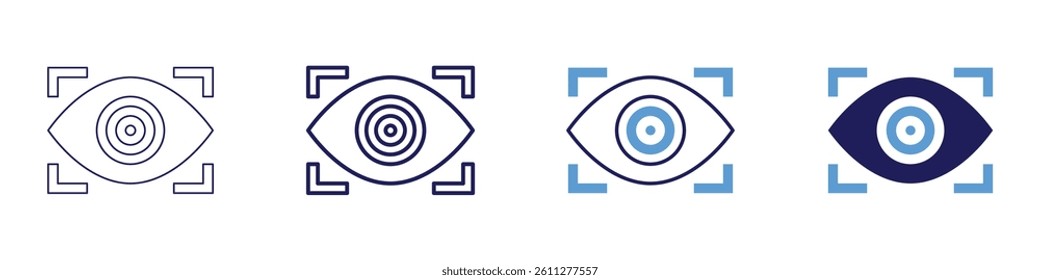 Eye hydration techniques icon in 4 different styles. Thin Line, Line, Bold Line, Duotone. Duotone style. Editable stroke.
