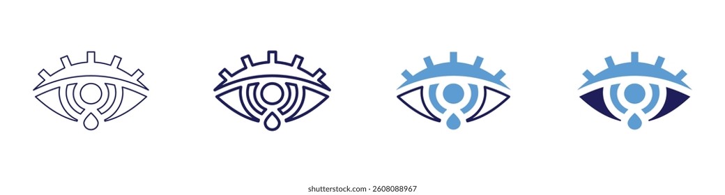 Eye blinking​ icon in 4 different styles. Thin Line, Line, Bold Line, Duotone. Duotone style. Editable stroke.