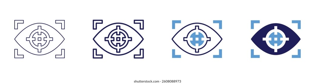 Eye blindness​ icon in 4 different styles. Thin Line, Line, Bold Line, Duotone. Duotone style. Editable stroke.