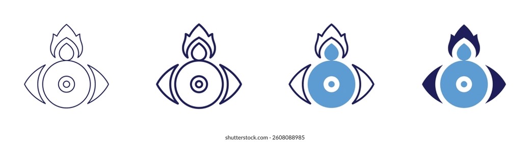 Eye biopsy​ icon in 4 different styles. Thin Line, Line, Bold Line, Duotone. Duotone style. Editable stroke.