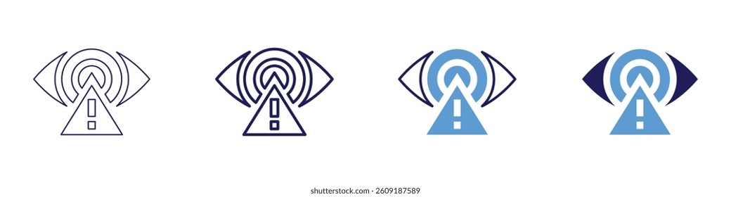 Eye choroid​ icon in 4 different styles. Thin Line, Line, Bold Line, Duotone. Duotone style. Editable stroke.