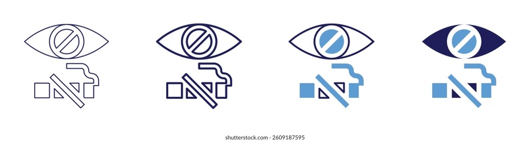 Eye burning​ icon in 4 different styles. Thin Line, Line, Bold Line, Duotone. Duotone style. Editable stroke.