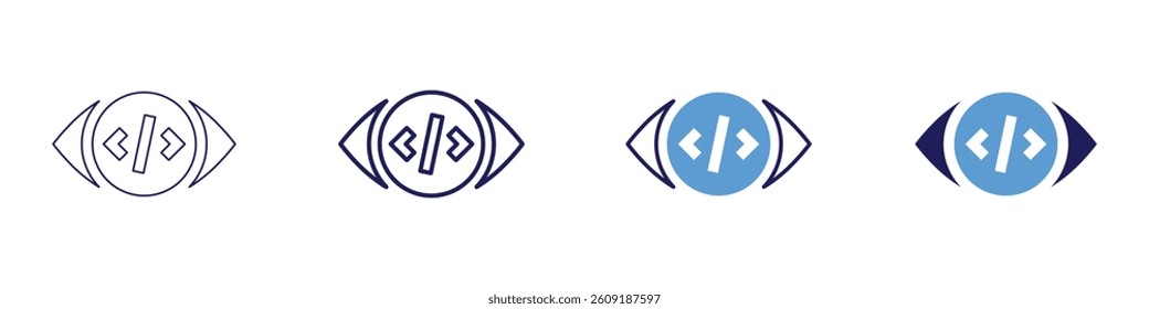 Eye carcinoma​ icon in 4 different styles. Thin Line, Line, Bold Line, Duotone. Duotone style. Editable stroke.