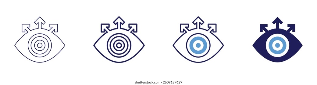 Eye cilia​ icon in 4 different styles. Thin Line, Line, Bold Line, Duotone. Duotone style. Editable stroke.