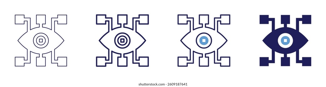 Eye chart​ icon in 4 different styles. Thin Line, Line, Bold Line, Duotone. Duotone style. Editable stroke.