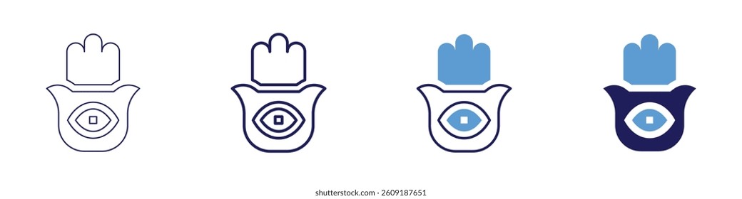 Eye coloboma​ icon in 4 different styles. Thin Line, Line, Bold Line, Duotone. Duotone style. Editable stroke.