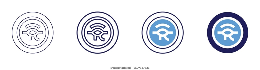 Eye exam​ icon in 4 different styles. Thin Line, Line, Bold Line, Duotone. Duotone style. Editable stroke.
