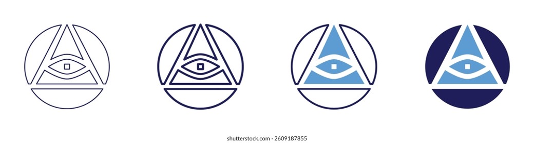 Eye doctor​ icon in 4 different styles. Thin Line, Line, Bold Line, Duotone. Duotone style. Editable stroke.