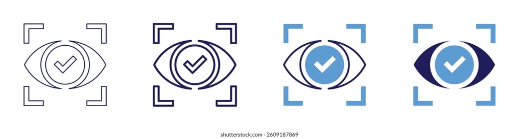 Eye dilation​ icon in 4 different styles. Thin Line, Line, Bold Line, Duotone. Duotone style. Editable stroke.