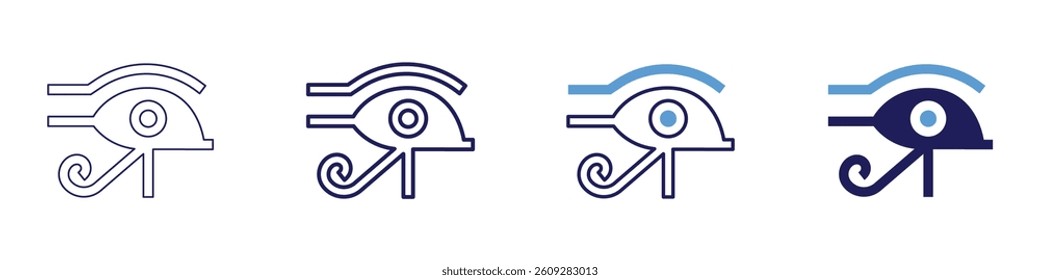 Eye wrinkles​ icon in 4 different styles. Thin Line, Line, Bold Line, Duotone. Duotone style. Editable stroke.
