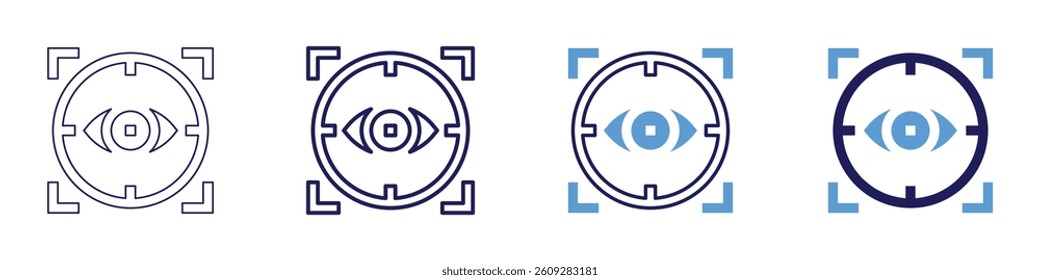 Eye tumor​ icon in 4 different styles. Thin Line, Line, Bold Line, Duotone. Duotone style. Editable stroke.