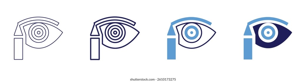Eye shadow​ icon in 4 different styles. Thin Line, Line, Bold Line, Duotone. Duotone style. Editable stroke.