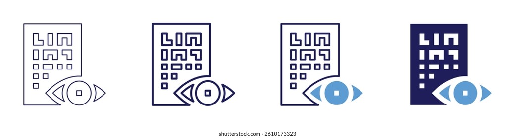 Eye reflex​ icon in 4 different styles. Thin Line, Line, Bold Line, Duotone. Duotone style. Editable stroke.