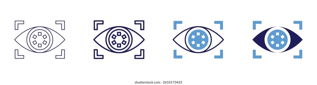 Eye patch​ icon in 4 different styles. Thin Line, Line, Bold Line, Duotone. Duotone style. Editable stroke.