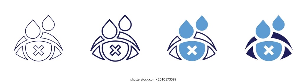 Eye muscles​ icon in 4 different styles. Thin Line, Line, Bold Line, Duotone. Duotone style. Editable stroke.