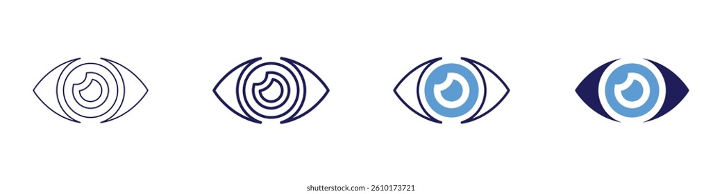 Eye irritation​ icon in 4 different styles. Thin Line, Line, Bold Line, Duotone. Duotone style. Editable stroke.