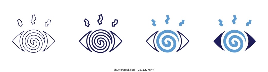 Eye glancing​ icon in 4 different styles. Thin Line, Line, Bold Line, Duotone. Duotone style. Editable stroke.